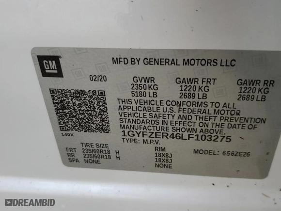 2020 Cadillac XT4 FWD Sport with VIN 1GYFZER46LF103275, listed as a Copart auction lot 74260404 with NaN miles and Non Repairable. Bid and sale history available at carsss.com. Image 14.
