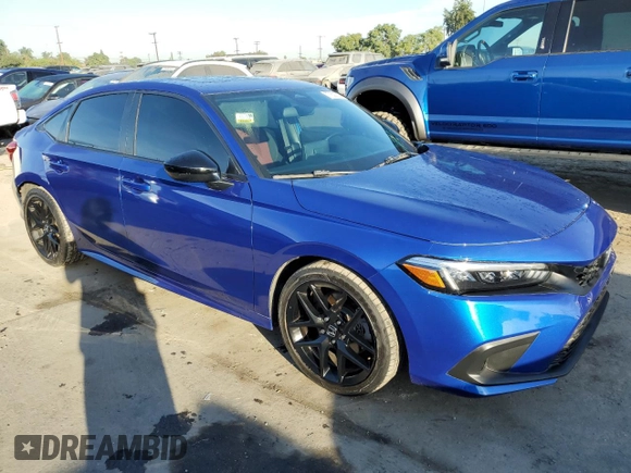 2022 Honda Civic Si with VIN 2HGFE1E51NH471195, listed as a Copart auction lot 77808714 with 24,759 mi miles and Clean Title. Bid and sale history available at DreamBid. Image 4.