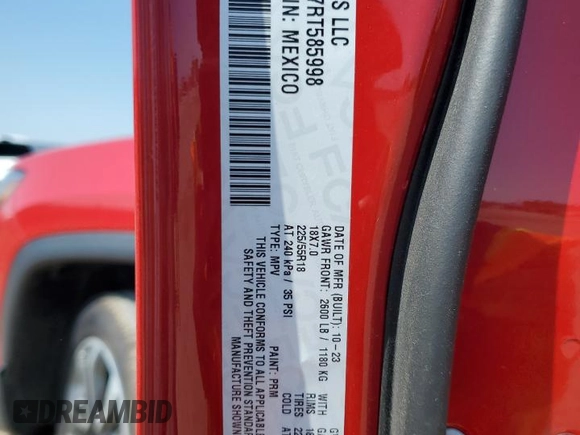 2024 Jeep Compass Limited with VIN 3C4NJDCN7RT585998, listed as a Copart auction lot 62090854 with 4,043 mi miles and Salvage title. Bid and sale history available at DreamBid. Image 13.
