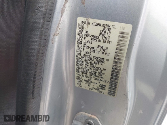 2002 Nissan Frontier XE с VIN 1N6DD26S32C380427, выставлен на аукционе IAAI как лот 41688054 с пробегом 231 852 миль миль и . История ставок и продаж доступна на DreamBid. Изображение 9.