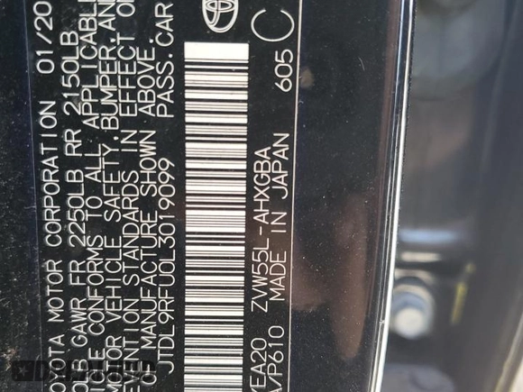 2020 Toyota Prius LE with VIN JTDL9RFU0L3019099, listed as a Copart auction lot 48380615 with 38,600 mi miles and Salvage Title. Bid and sale history available at DreamBid. Image 14.