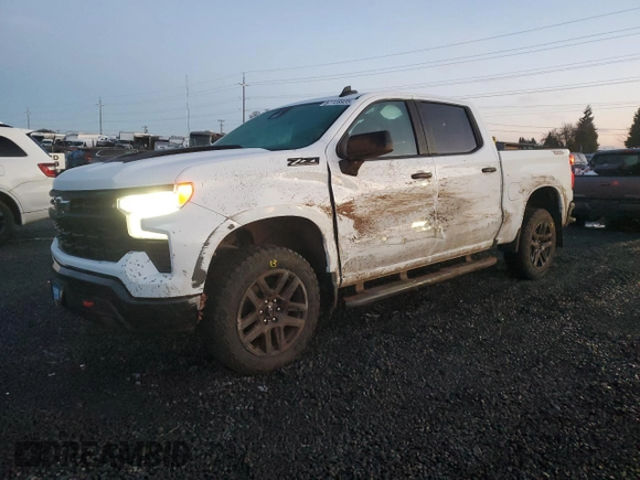 2023 Chevrolet Silverado 1500 LT Trail Boss with VIN 3GCUDFE88PG190420, listed as a Copart auction lot 87728935 with 54,396 mi miles and Salvage Title. Bid and sale history available at DreamBid. Image 1.
