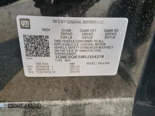 2024 Chevrolet Traverse AWD LT with VIN 1GNEVGKS8RJ184374, listed as a Copart auction lot 58804595 with 19,108 mi miles and Salvage title. Bid and sale history available at DreamBid. Image 14.