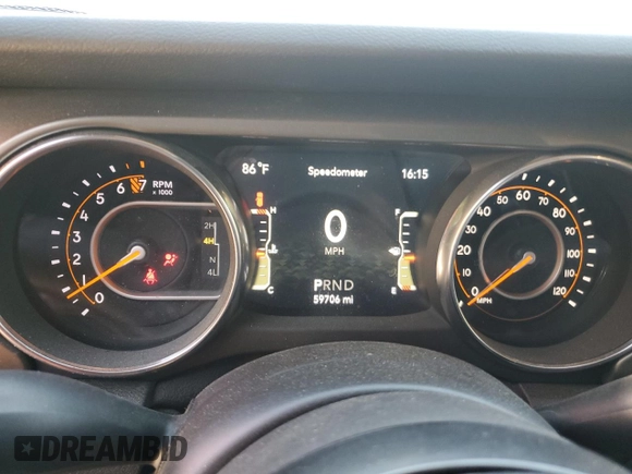 2019 Jeep Wrangler Unlimited Sport S with VIN 1C4HJXDG2KW516005, listed as a Copart auction lot 57330645 with 59,706 mi miles and Salvage title. Bid and sale history available at DreamBid. Image 9.