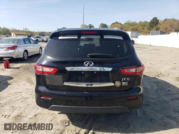 2013 Infiniti JX35 with VIN 5N1AL0MN0DC328195, listed as a Copart auction lot 51156465 with 217,380 mi miles and Salvage Title. Bid and sale history available at carsss.com. Image 6.