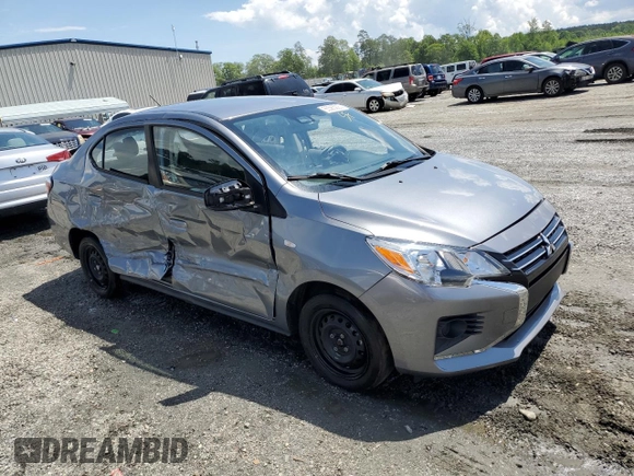 2023 Mitsubishi Mirage ES z VIN ML32FUFJ0PHF03852, wystawiony jako Copart lot #55585925 z przebiegiem 77 504 mil mil oraz Szkoda całkowita • Salvage title. Historia ofert i sprzedaży dostępna na DreamBid. Obrazek 4.