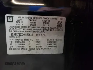 2017 GMC Terrain SLE with VIN 2GKFLTE3XH6189639, listed as a Copart auction lot 68061784 with 142,493 mi miles and Salvage Title. Bid and sale history available at carsss.com. Image 12.