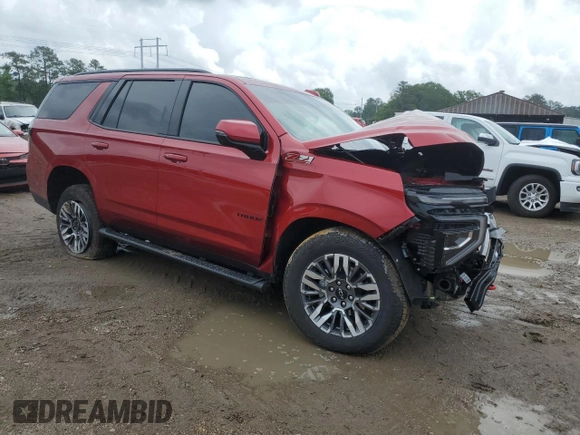 2025 Chevrolet Tahoe Z71 with VIN 1GNS6PRD0SR161623, listed as a Copart auction lot 53743625 with Not provided miles and Salvage title. Bid and sale history available at DreamBid. Image 4.