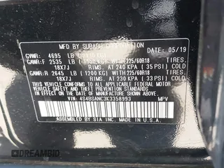2019 Subaru Outback Limited with VIN 4S4BSANC3K3358993, listed as a IAAI auction lot 42075811 with 20,937 mi miles and . Bid and sale history available at DreamBid. Image 9.