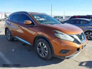 2015 Nissan Murano S with VIN 5N1AZ2MG0FN288591, listed as a IAAI auction lot 41331384 with 103,723 mi miles. Bid and sale history available at carsss.com. Image 1.