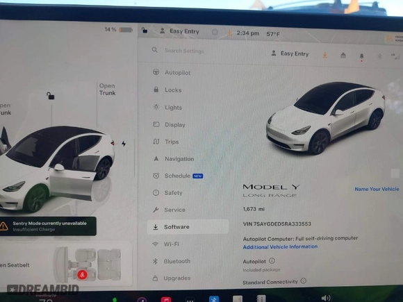 2024 Tesla Model Y with VIN 7SAYGDED5RA333553, listed as a IAAI auction lot 40809117 with NaN miles. Bid and sale history available at carsss.com. Image 7.