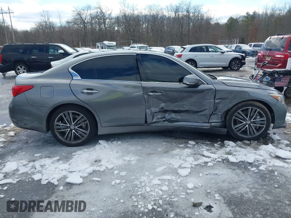 2014 Infiniti Q50 Premium with VIN JN1BV7AR8EM690406, listed as a IAAI auction lot 41525545 with 163,582 mi miles. Bid and sale history available at carsss.com. Image 13.