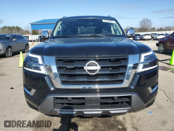 2024 Nissan Armada Platinum with VIN JN8AY2DB9R9853224, listed as a Copart auction lot 43420655 with 17,707 mi miles and Salvage Title. Bid and sale history available at carsss.com. Image 5.