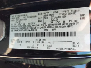 2022 Ford Escape SE z VIN 1FMCU0G60NUA99216, wystawiony jako IAAI lot #42527272 z przebiegiem 75 939 mil mil oraz . Historia ofert i sprzedaży dostępna na DreamBid. Obrazek 9.