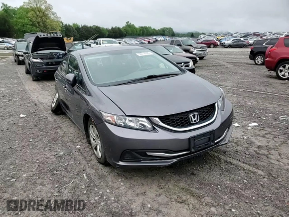 2015 Honda Civic Sedan LX with VIN 19XFB2F58FE092963, listed as a Copart auction lot 53716395 with 65,734 mi miles and Salvage Title. Bid and sale history available at carsss.com. Image 14.