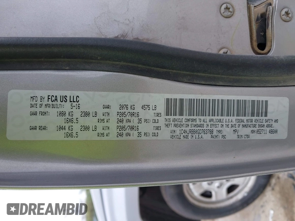 2016 Jeep Patriot Sport with VIN 1C4NJRBB0GD763788, listed as a IAAI auction lot 42100643 with 135,241 mi miles and . Bid and sale history available at carsss.com. Image 9.