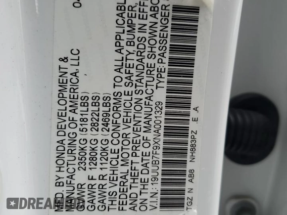 2022 Acura TLX Type S w/Performance Tire with VIN 19UUB7F9XNA001329, listed as a Copart auction lot 47179795 with 21,668 mi miles and Salvage Title. Bid and sale history available at carsss.com. Image 12.