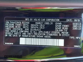 2020 Volvo XC90 Momentum с VIN YV4A221K9L1552490, выставлен на аукционе IAAI как лот 42050315 с пробегом 55 764 миль миль и . История ставок и продаж доступна на DreamBid. Изображение 9.
