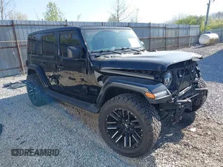 2021 Jeep Wrangler Unlimited Sahara with VIN 1C4HJXEG4MW650547, listed as a IAAI auction lot 42052146 with 26,983 mi miles and . Bid and sale history available at DreamBid. Image 1.