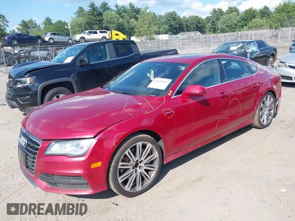 2013 Audi A7 Prestige with VIN WAU2GAFC0DN023439, listed as a IAAI auction lot 42605597 with 173,364 mi miles and . Bid and sale history available at DreamBid. Image 2.