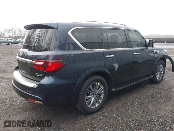 2021 Infiniti QX80 Luxe with VIN JN8AZ2AE1M9272448, listed as a IAAI auction lot 41661947 with 60,183 mi miles and . Bid and sale history available at DreamBid. Image 4.