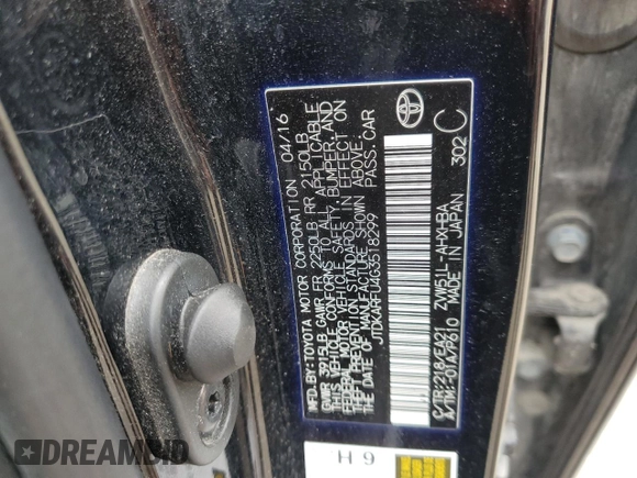 2016 Toyota Prius Four z VIN JTDKARFU4G3518299, wystawiony jako Copart lot #58409975 z przebiegiem 138 232 mil mil oraz Czysty tytuł • Clean title. Historia ofert i sprzedaży dostępna na DreamBid. Obrazek 13.