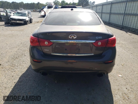 2014 Infiniti Q50 Premium with VIN JN1BV7AR7EM688839, listed as a Copart auction lot 53574965 with 157,861 mi miles and Clean Title. Bid and sale history available at carsss.com. Image 6.