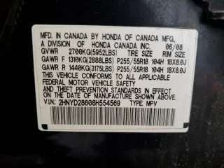 2008 Acura MDX Tech/Pwr Tail Gate with VIN 2HNYD28608H554569, listed as a Copart auction lot 47655125 with 181,757 mi miles and Clean Title. Bid and sale history available at carsss.com. Image 13.