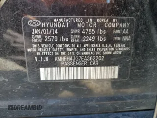 2014 Hyundai Azera Limited z VIN KMHFH4JG7EA362202, wystawiony jako Copart lot #85701404 z przebiegiem 119 359 mil mil oraz Szkoda całkowita • Salvage title. Historia ofert i sprzedaży dostępna na DreamBid. Obrazek 15.