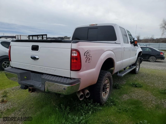 2015 Ford Super Duty F-250 SRW Lariat with VIN 1FT7W2BT8FEC36035, listed as a Copart auction lot 42838515 with 161,259 mi miles and Salvage Title. Bid and sale history available at carsss.com. Image 3.