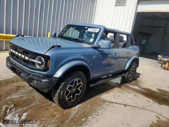 2024 Ford Bronco Outer Banks with VIN 1FMDE8BH9RLA22414, listed as a Copart auction lot 75294664 with 0 mi miles and Non Repairable. Bid and sale history available at carsss.com. Image 1.