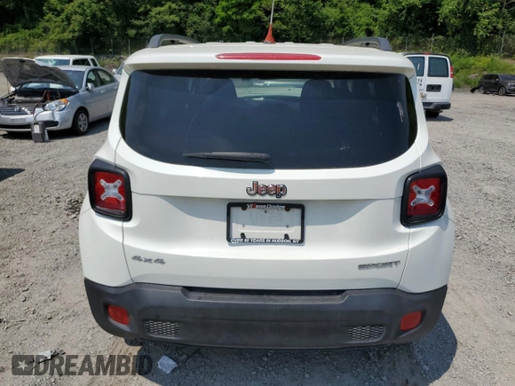 2017 Jeep Renegade Sport with VIN ZACCJBAB5HPE58712, listed as a Copart auction lot 59289025 with 81,393 mi miles and Salvage title. Bid and sale history available at DreamBid. Image 6.