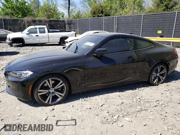 2022 BMW 4 Series 430i xDrive with VIN WBA73AP0XNCJ59810, listed as a Copart auction lot 54379575 with 21,961 mi miles and Salvage title. Bid and sale history available at DreamBid. Image 1.