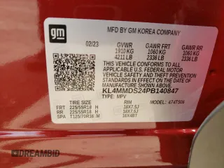 2023 Buick Encore GX Select with VIN KL4MMDS24PB140847, listed as a Copart auction lot 57037035 with 16,759 mi miles and Salvage title. Bid and sale history available at DreamBid. Image 13.