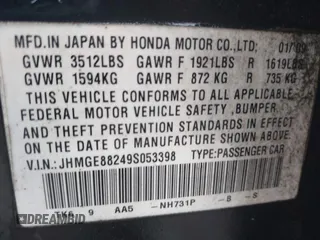 2009 Honda Fit with VIN JHMGE88249S053398, listed as a IAAI auction lot 42818376 with 242,218 mi miles and . Bid and sale history available at DreamBid. Image 9.