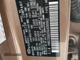 2016 Hyundai Tucson Limited with VIN KM8J33A20GU099902, listed as a Copart auction lot 43022115 with 86,966 mi miles and Salvage Title. Bid and sale history available at DreamBid. Image 13.