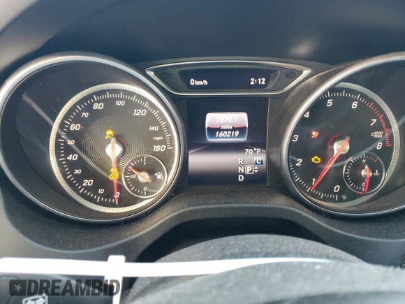2019 Mercedes-Benz CLA 250 with VIN WDDSJ4GB2KN723526, listed as a Copart auction lot 44645355 with 160,219 mi miles and Salvage Title. Bid and sale history available at DreamBid. Image 9.