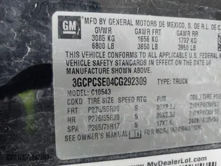 2012 Chevrolet Silverado 1500 LT with VIN 3GCPCSE04CG292309, listed as a IAAI auction lot 41961786 with 283,791 mi miles. Bid and sale history available at carsss.com. Image 9.