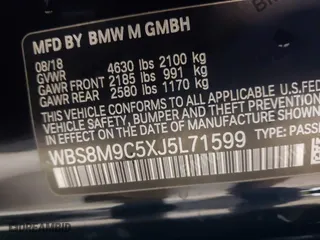 2018 BMW M3 with VIN WBS8M9C5XJ5L71599, listed as a IAAI auction lot 41932825 with 53,730 mi miles. Bid and sale history available at carsss.com. Image 9.