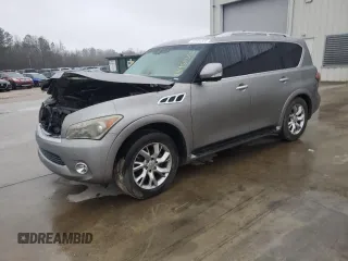 2012 Infiniti QX56 8-passenger with VIN JN8AZ2ND5C9715426, listed as a Copart auction lot 44951355 with 0 mi miles and Salvage Title. Bid and sale history available at carsss.com. Image 1.