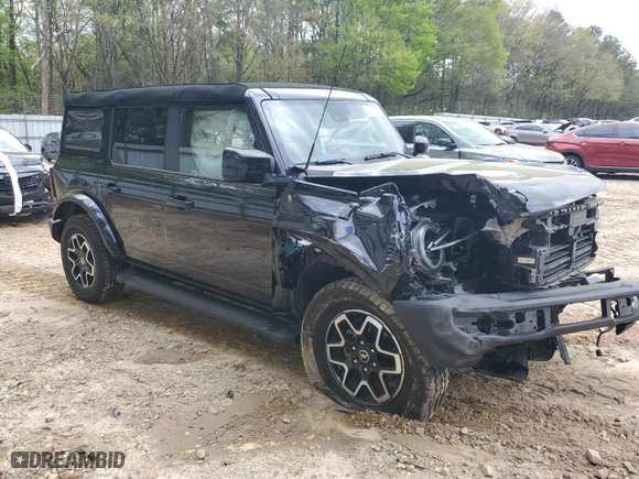 2023 Ford Bronco with VIN 1FMDE5BH0PLB30495, listed as a Copart auction lot 51380065 with 18,156 mi miles and Salvage Title. Bid and sale history available at carsss.com. Image 4.
