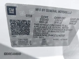 2019 GMC Acadia Denali z VIN 1GKKNXLS4KZ114232, wystawiony jako IAAI lot #42055529 z przebiegiem 58 075 mil mil oraz . Historia ofert i sprzedaży dostępna na DreamBid. Obrazek 9.