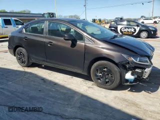 2013 Honda Civic LX with VIN 19XFB2F57DE069803, listed as a Copart auction lot 52199115 with 109,448 mi miles and Salvage Title. Bid and sale history available at DreamBid. Image 4.