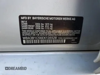 2014 BMW 3 Series 320i with VIN WBA3B1C56EK135528, listed as a Copart auction lot 53075575 with 131,341 mi miles and Salvage Title. Bid and sale history available at carsss.com. Image 12.