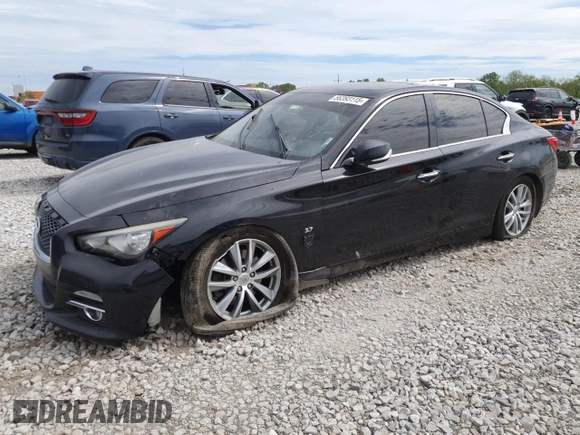 2015 Infiniti Q50 Premium z VIN JN1BV7AR8FM422960, wystawiony jako Copart lot #56393115 z przebiegiem 177 379 mil mil oraz Szkody całkowita. Historia ofert i sprzedaży dostępna na DreamBid. Obrazek 1.