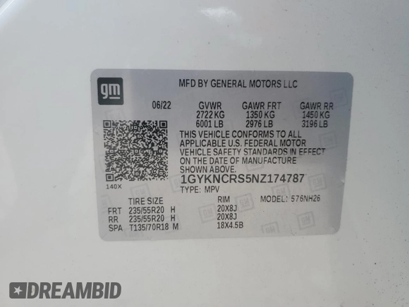 2022 Cadillac XT5 FWD Premium Luxury z VIN 1GYKNCRS5NZ174787, wystawiony jako Copart lot #47541075 z przebiegiem 31 357 mil mil oraz Szkoda całkowita • Salvage title. Historia ofert i sprzedaży dostępna na DreamBid. Obrazek 15.