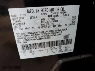 2008 Ford Edge Limited with VIN 2FMDK49C48BA30575, listed as a Copart auction lot 51598575 with 164,889 mi miles and Salvage Title. Bid and sale history available at carsss.com. Image 13.