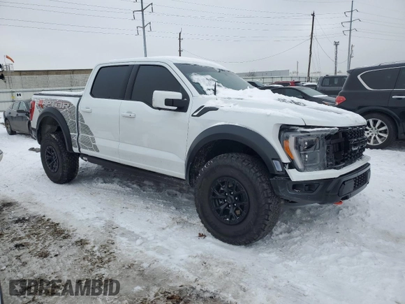 2023 Ford F-150 Raptor with VIN 1FTFW1RJXPFC55093, listed as a Copart auction lot 88436285 with 12,256 mi miles and Salvage Title. Bid and sale history available at DreamBid. Image 4.