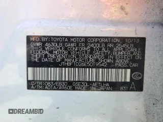 2014 Lexus IS 250 z VIN JTHBF1D26E5019542, wystawiony jako Copart lot #56635975 z przebiegiem 149 038 mil mil oraz Szkoda całkowita • Salvage title. Historia ofert i sprzedaży dostępna na DreamBid. Obrazek 12.