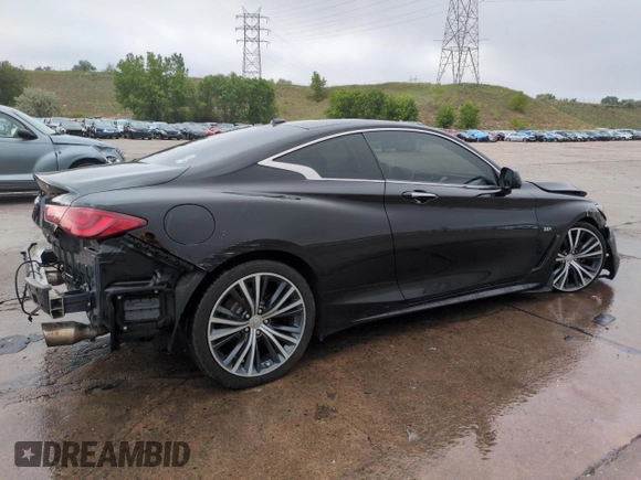 2017 Infiniti Q60 Premium with VIN JN1EV7EL8HM551447, listed as a Copart auction lot 58172955 with 43,457 mi miles and Salvage title. Bid and sale history available at DreamBid. Image 3.